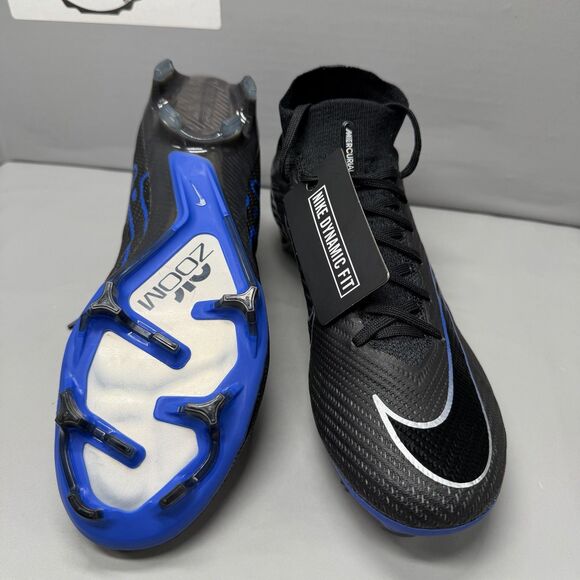 Nike Men Zoom Superfly 9 Elite FG Black Chrome Hyper Royal DJ4977-040 Size 7 NEW